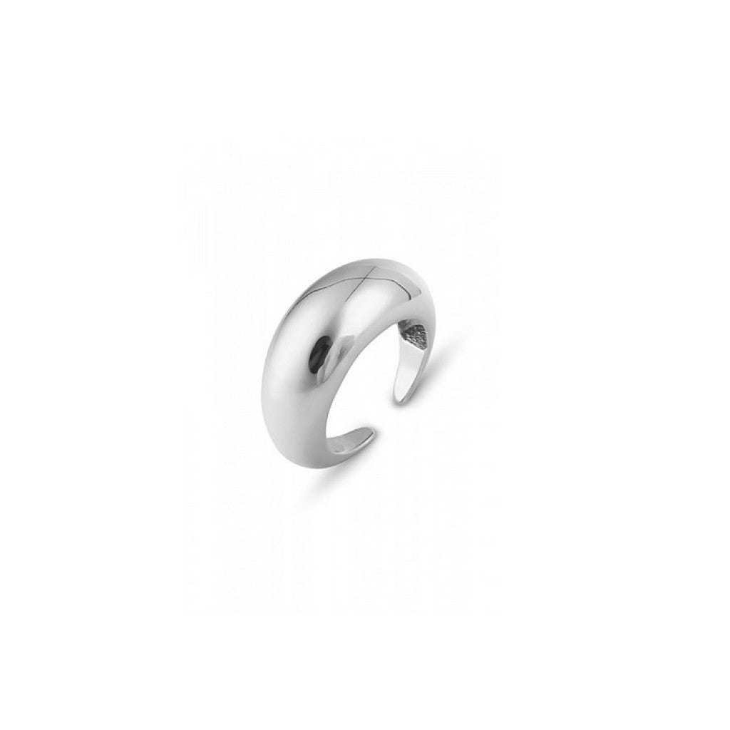 Sterling Silver Dome Crescent Ring