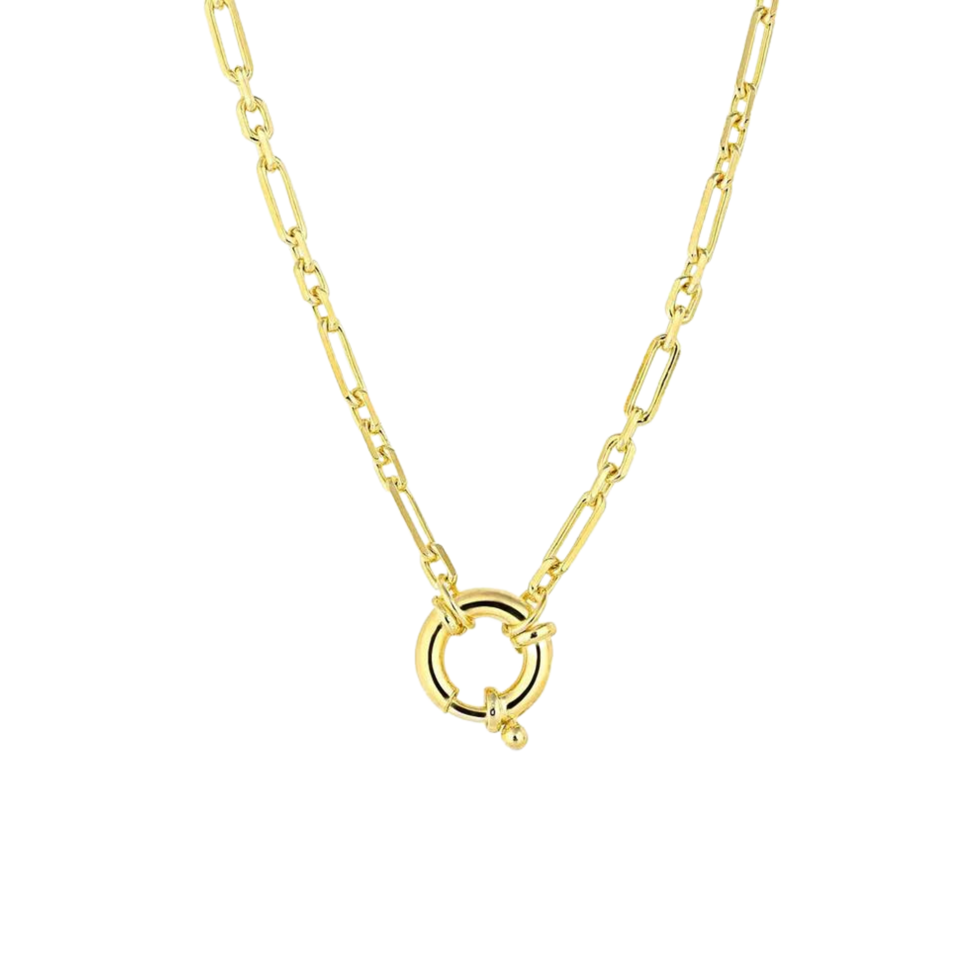 Large Lock Sterling Silver Chain Necklace
