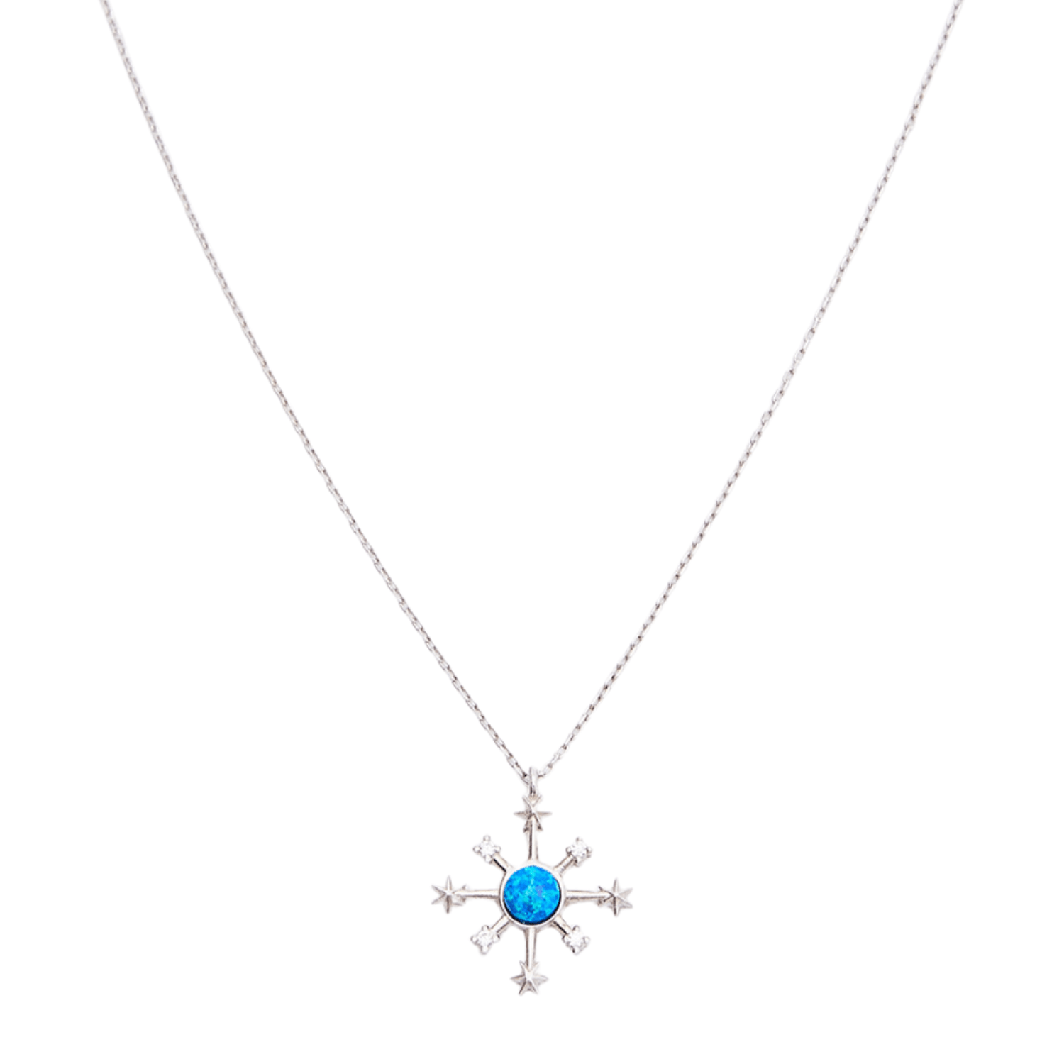Opal Ship Wheel High Quality Sterling Silver Necklace