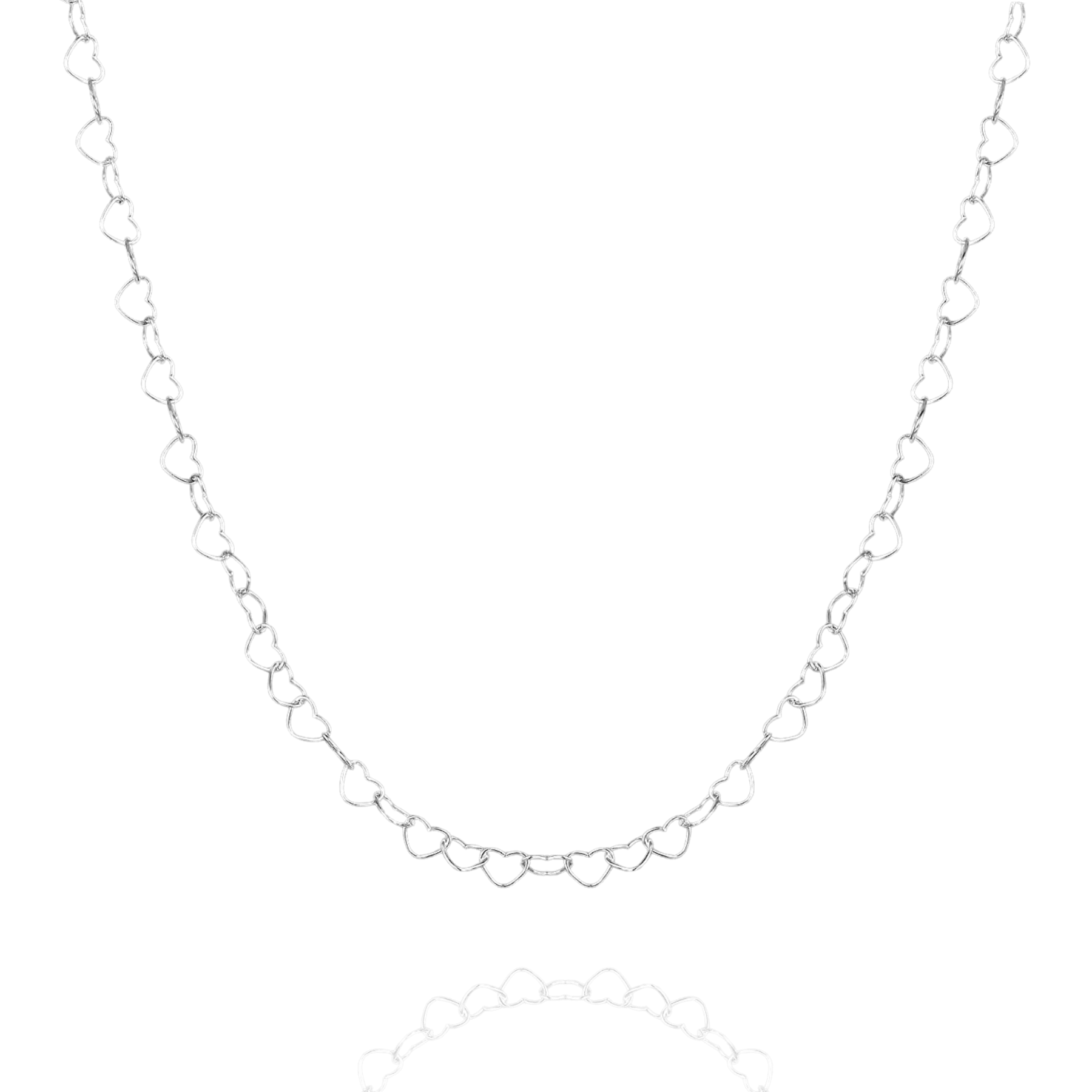 Love Heart Sterling Silver Chain Necklace