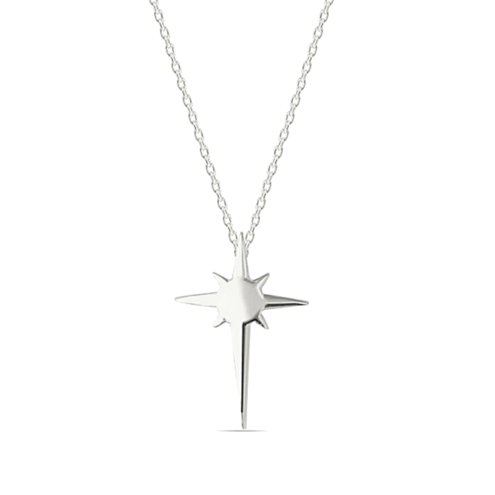 Single Star Necklace Sterling Silver