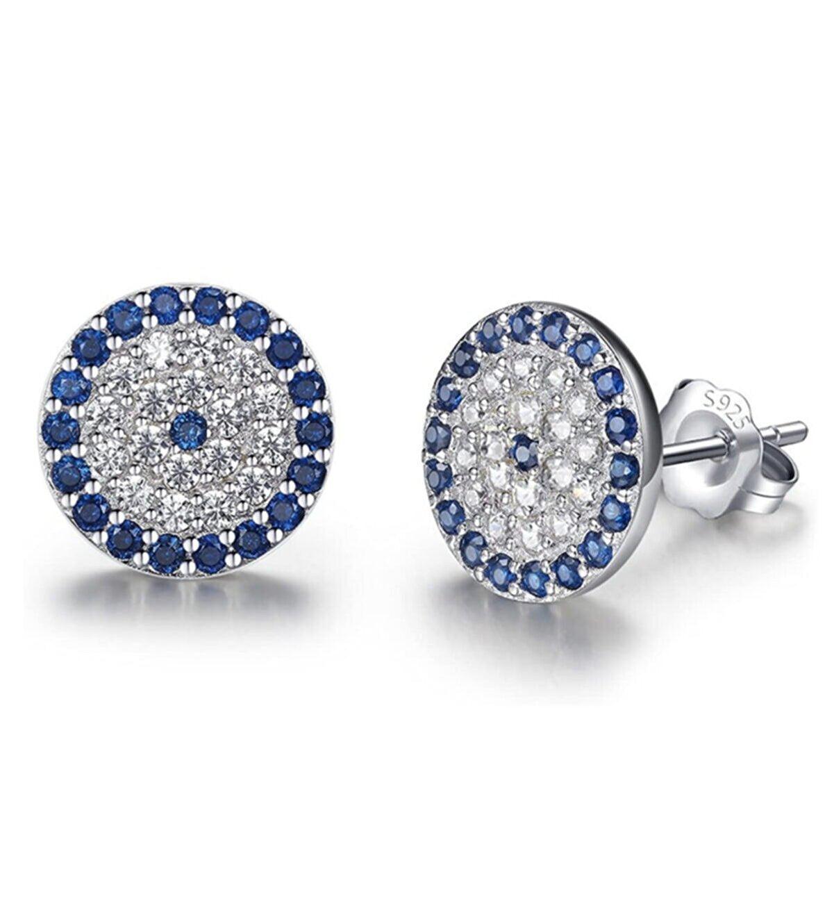 Evil Eye Sterling Silver Stud Earring