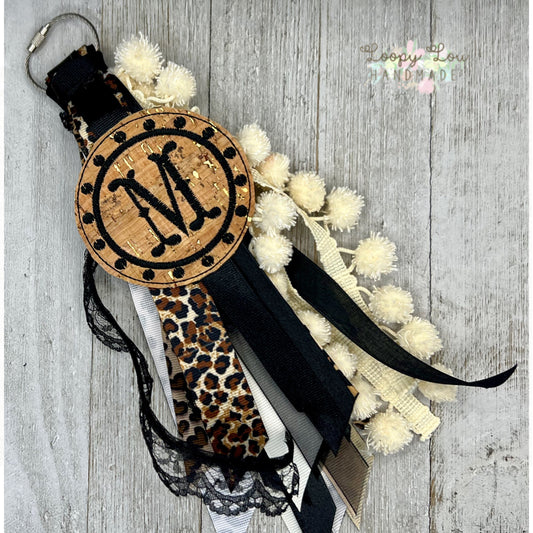 KeGeo Charms Leopard Pattern Bag Shaped Keychains Pendant Car