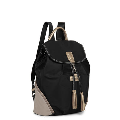 backpack - basic pompon #couleur_noir-galet-champagne