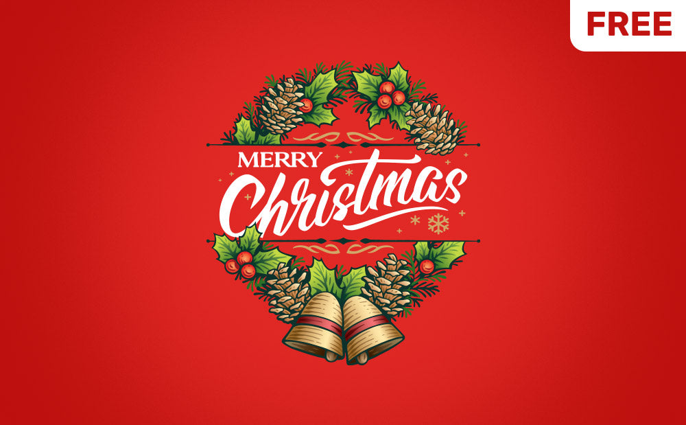 Christmas wreath free vector