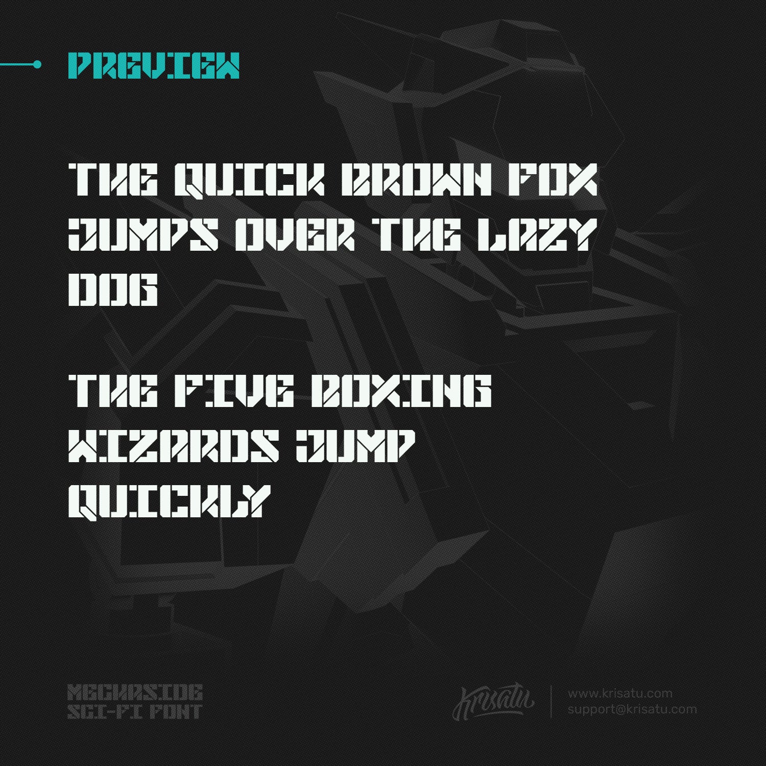 Mechaside Sci-Fi Font, Preview