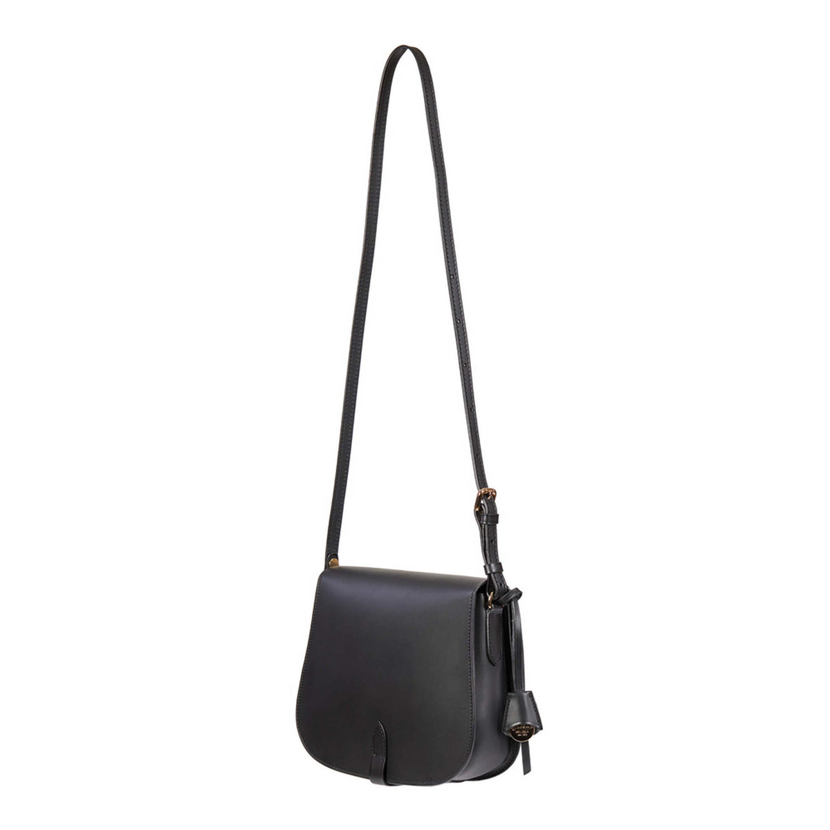 Simona Black Calf Leather Shoulder Bag | Boldrini Selleria