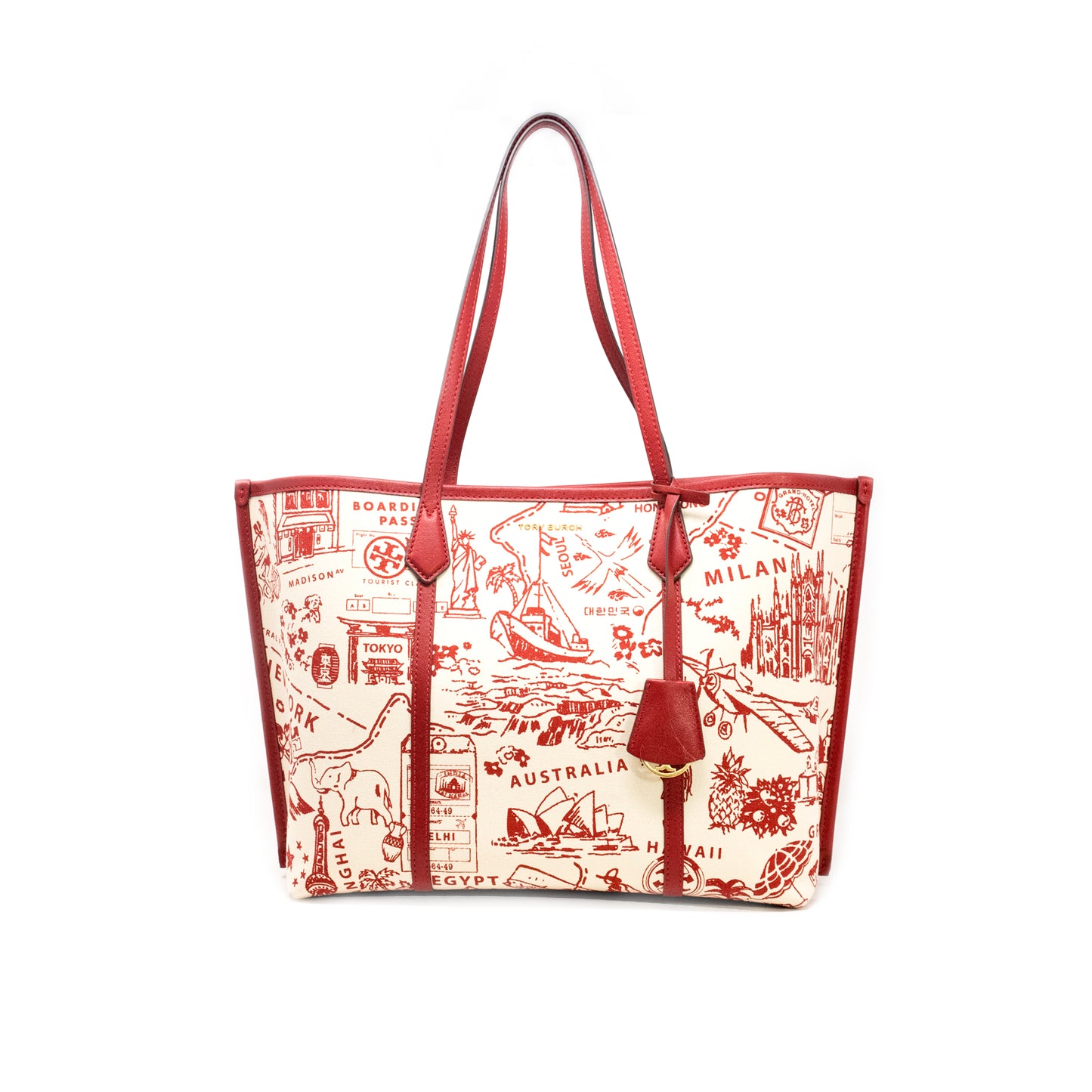 Tory Burch Perry Printed Canvas Triple Compartment Tote – UrbanaWay