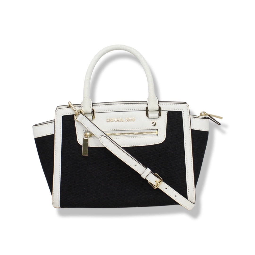 Michael Kors Satchel Bag Black And White – UrbanaWay