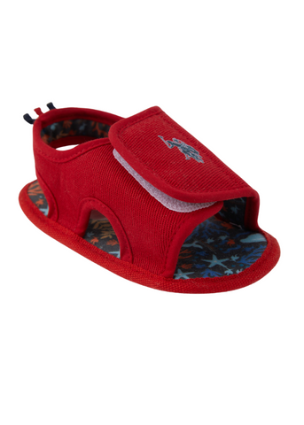 Red Sandals with Velcro Closure 1300 Us Polo Assn