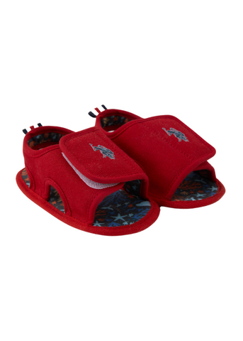 Red Sandals with Velcro Closure 1300 Us Polo Assn