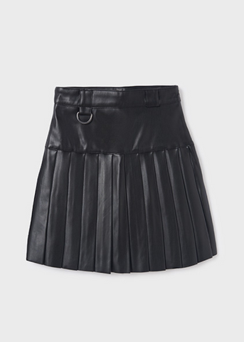 Black Skirt with Pleats from Ecological Leather 7952 Mayoral