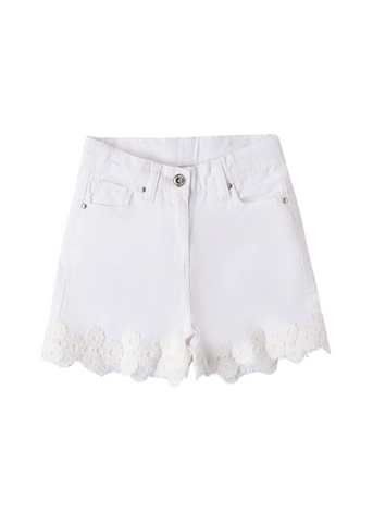 White Shorts with Lace Hem 8783 iDO