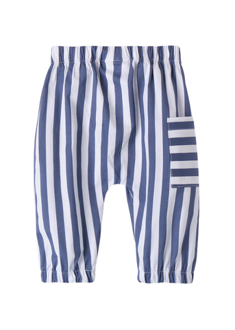 Long pants with white and blue stripes 8671 Mini band