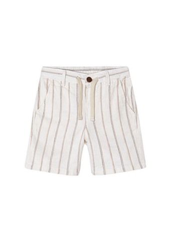 Cream Linen Shorts with Beige Stripes 3279 Mayoral