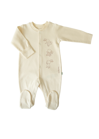 Cream Organic Cotton Jumpsuit with Rabbits S71149 Kitikate