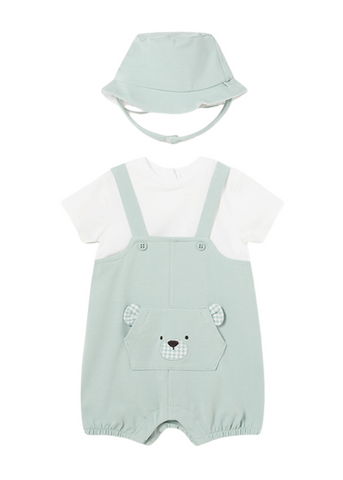 Green Short Jumpsuit with Hat for Boys 1618 Mayoral