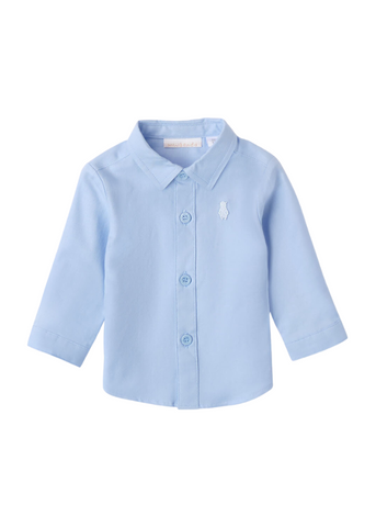 Cotton Shirt for Boys, Blue with Long Sleeve 7652 Miniband