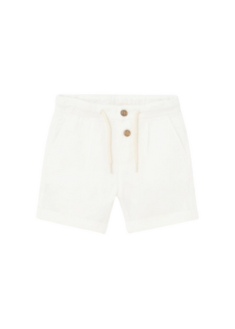 White Cotton Shorts with Linen and Lace Waist 1227 Mayoral