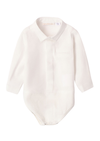 Cotton Body Shirt for Boys, Cream with Long Sleeve 7653 Miniband
