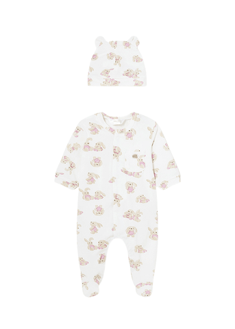Long jumpsuit and Fes Cream with Pink and Rabbit Print 1721 Mayoral