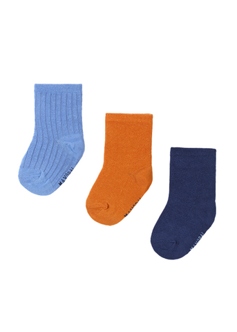Set of 3 Pairs of Socks for Boys, Orange, Blue and Navy Blue 10522 Mayoral