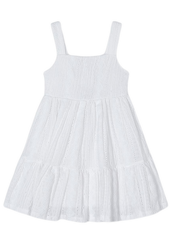 White Dress with Straps and Embroidery Sparta 3950 Mayoral