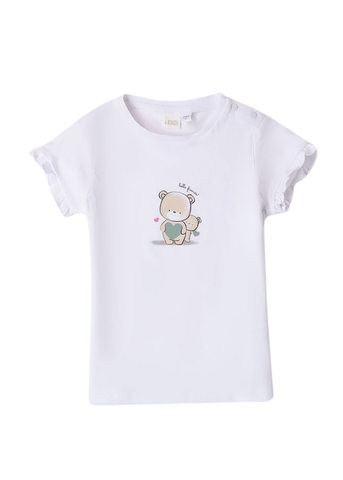 White T-shirt with bears for girls 8630 iDO