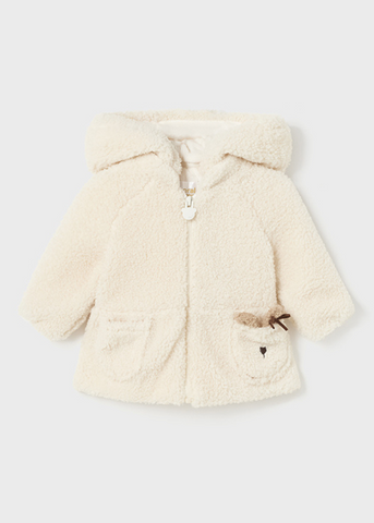 Beige Buckle Jacket with Zipper and Hood for Girls 2403 Mayoral