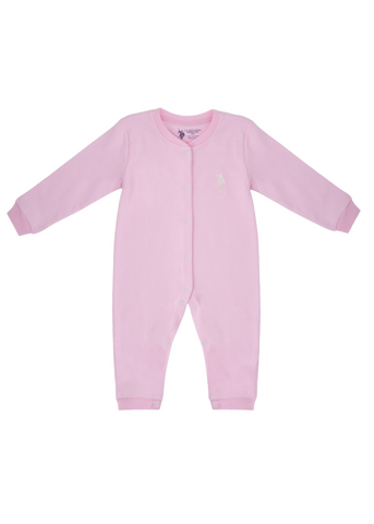 Pink Cotton Bootless Jumpsuit for Girls USB1234 Us Polo Assn