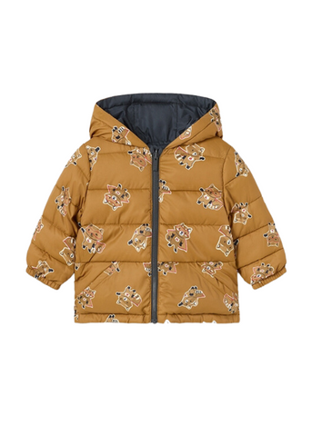 Reversible Fass Jacket for Boys, Brown with Fox Print and Gray 2441 Mayoral