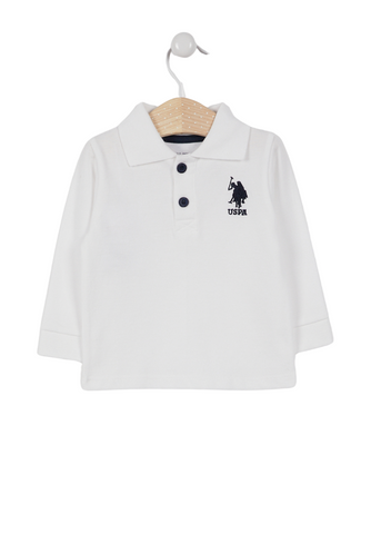 Cream Long Sleeve Polo Shirt 998 V6 Us Polo Assn