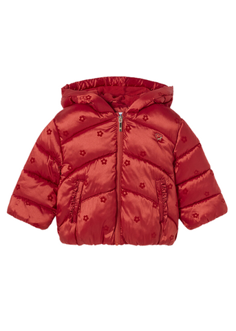 Fass Jacket for Girls, Red with Flowers and Hood 2424 Mayoral