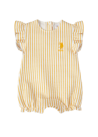 Ivory Short Overalls with Yellow Stripes 1979 V1 Us Polo Assn