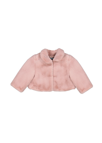 Elegant Girls' Pink Fur Bolero