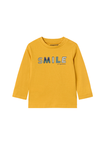 Bluza pentru Baietei, Galbena cu Maneca Lunga si Inscriptie Smile 108 Mayoral