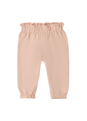 Powder Pink Long Pants with Elastic Waist for Girls 8139 iDO