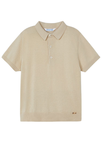 Short Sleeve Beige Knitted Polo Shirt 3101 Mayoral