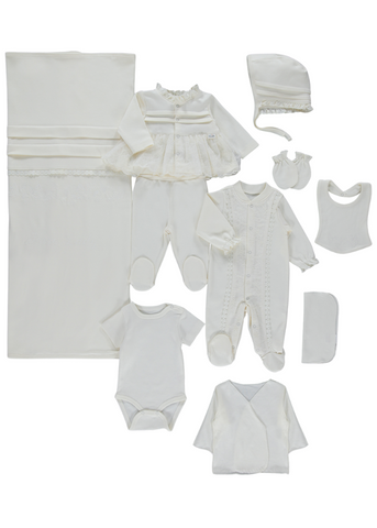 10 Piece Cream Maternity Set with Lace Pure Lady Z940 Bebetto