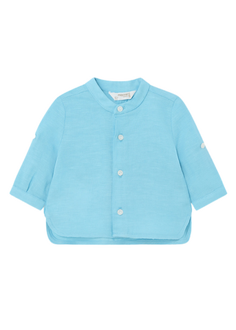 Turquoise Linen Shirt with Cossack Collar for Boys 1195 Mayoral