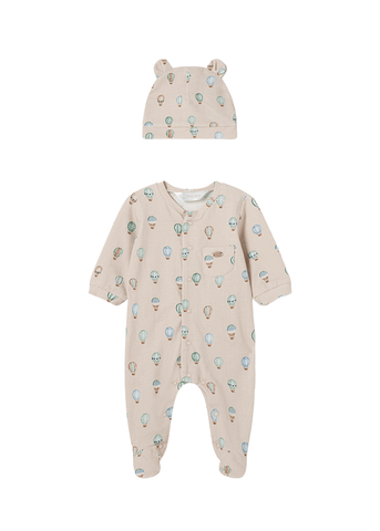 Long Jumpsuit and Fes Beige with Balloon Print 1721 Mayoral