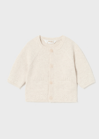 Cream Knitted Cardigan with Buttons for Boys 2301 Mayoral