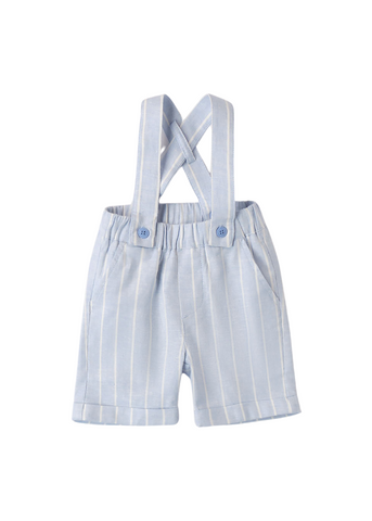 Blue Shorts with White Stripes and Linen Suspenders for Boys 8680 Miniband