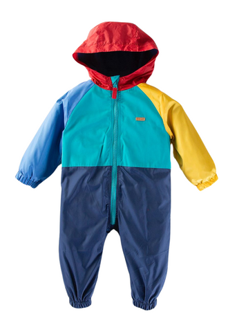 Windproof jumpsuit made of Fas with Color Blocks Hood and Zipper M52128 Midimod Gold