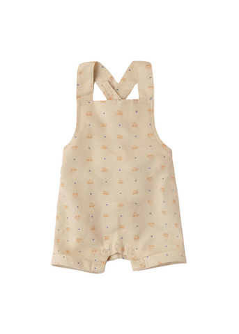 Beige Short Jumpsuit with Straps and Car Print 8087 iDO