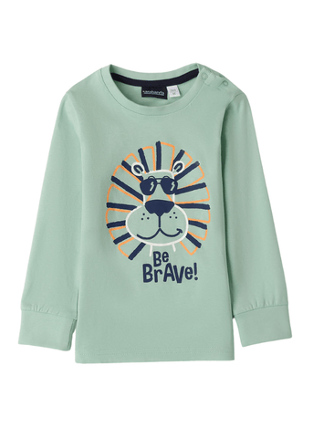 Bluza cu Maneca Lunga Verde Deschis cu Imprimeu Leu 8040 iDO