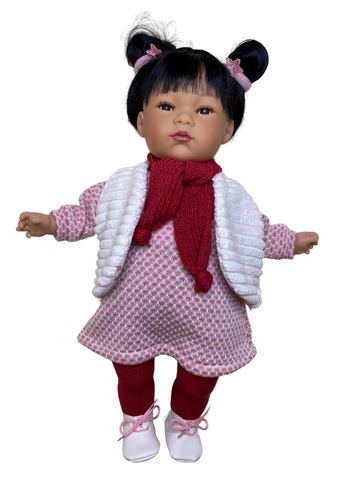 Asian Tai Doll with Pink Dress and Vest, 45 cm 2502 Nines