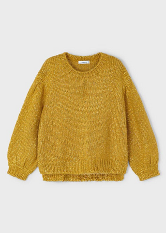Mustard Sweater with Sequins for Girls 4302 Mayoral