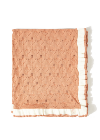 Knitted Cotton Blanket for Girls, Brick 21018 Patique