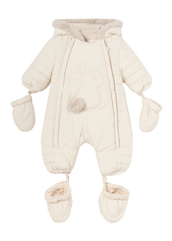 Beige Quilted Microfiber Jumpsuit with Rabbit 2620 col 15 Mayoral